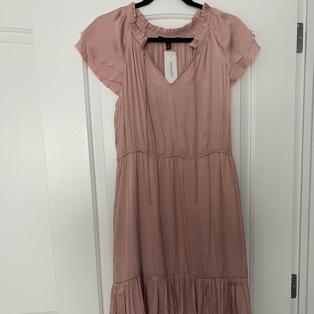 Banana Republic Pink Satin Dress